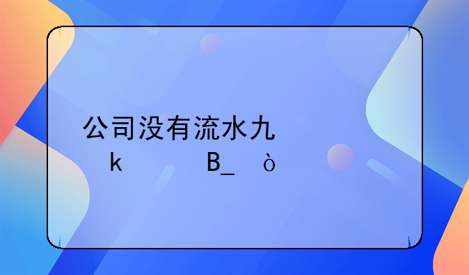 公司没有流水也要做账吗？