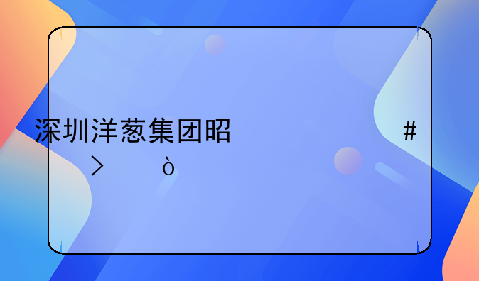 深圳洋葱集团是什么公司？