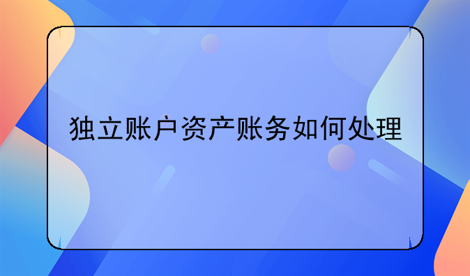 独立账户资产账务如何处理