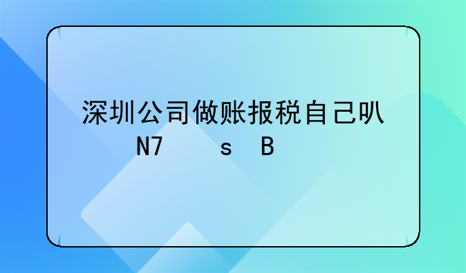 深圳公司做账报税自己可以操作吗