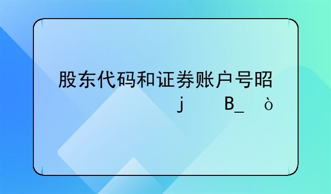 股东代码和证券账户号是一样的吗？