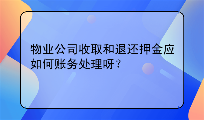 物业公司收取和退还押金应如何账务处理呀？