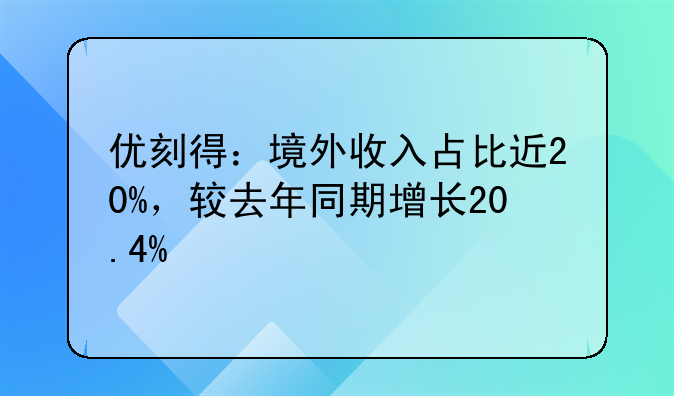 优刻得:境外收入占比近20%,较去年同期