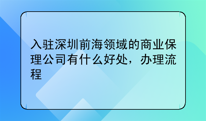 深圳前海注册商业保理公司，入驻深圳前海领域的商业保理公司有什么